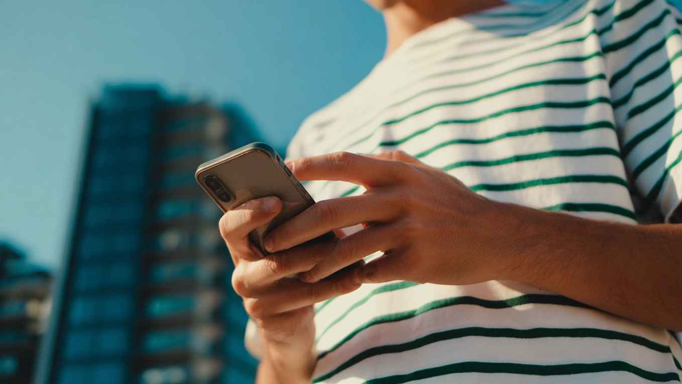 Man gebruikt zijn smartphone en toont hoe gemakkelijk het is om, dankzij de My SEAT-app, op afstand toegang te hebben tot de auto. Man gebruikt zijn smartphone en toont hoe gemakkelijk het is om, dankzij de My SEAT-app, op afstand toegang te hebben tot de auto.