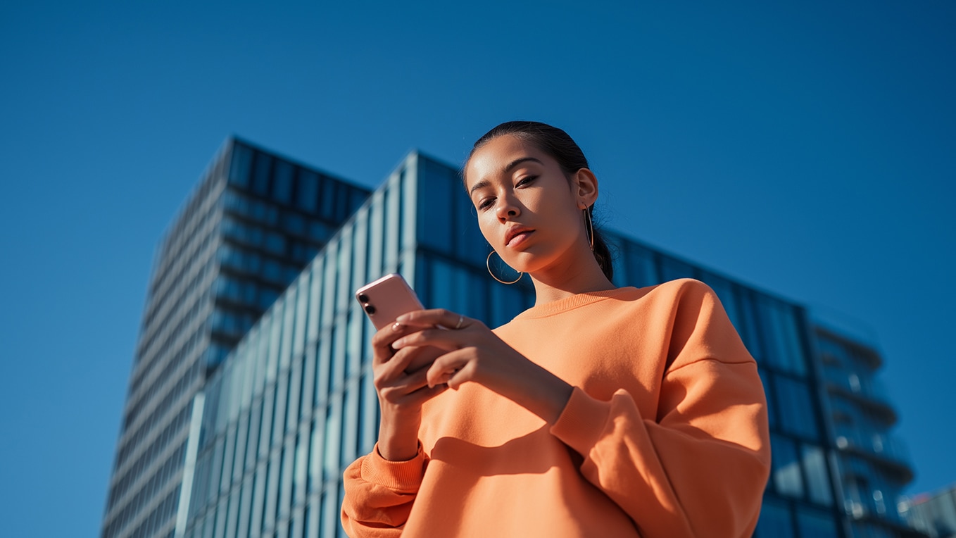 Persoon houdt smartphone vast en checkt de SEAT CONNECT-functie. Persoon houdt smartphone vast en checkt de SEAT CONNECT-functie.