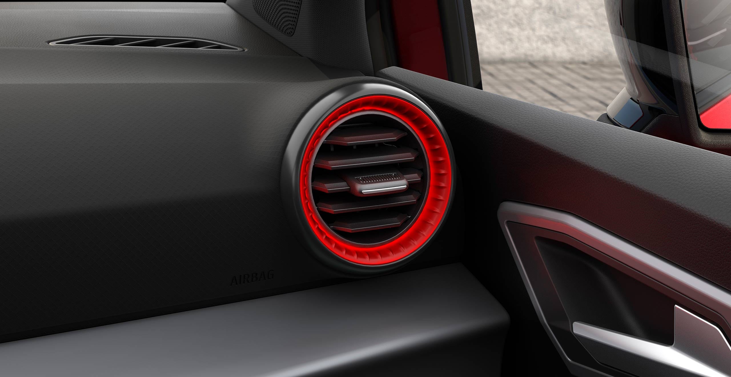 SEAT Ibiza interieur zicht met de ventilatieverlichting