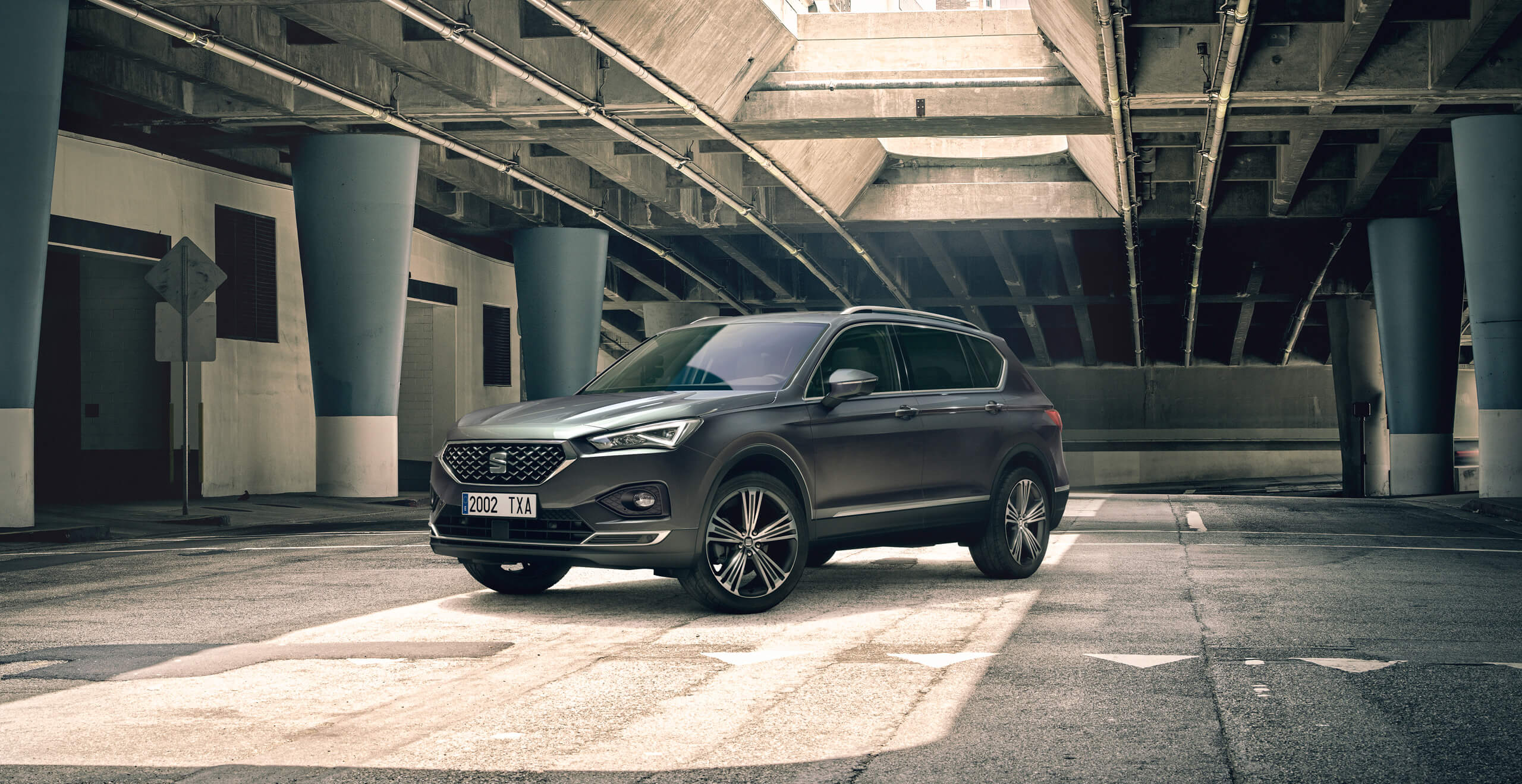 SEAT Tarraco 7 seater SUV parked in garage