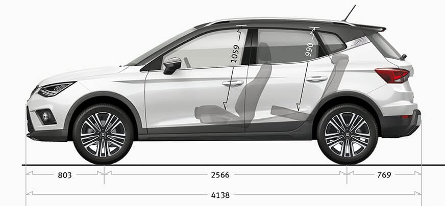 Dimension Seat Arona, volume coffre et similaires